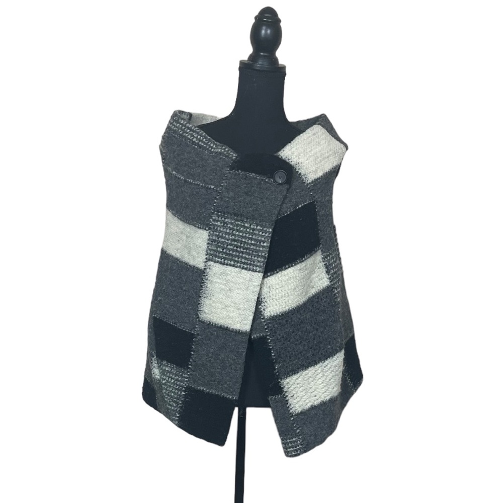 EUC Zara Basic Wool Blend Patchwork Vest - image 1